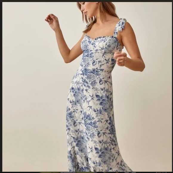 Reformation Nikita Dress - Blue and White Floral - Picture 1 of 5